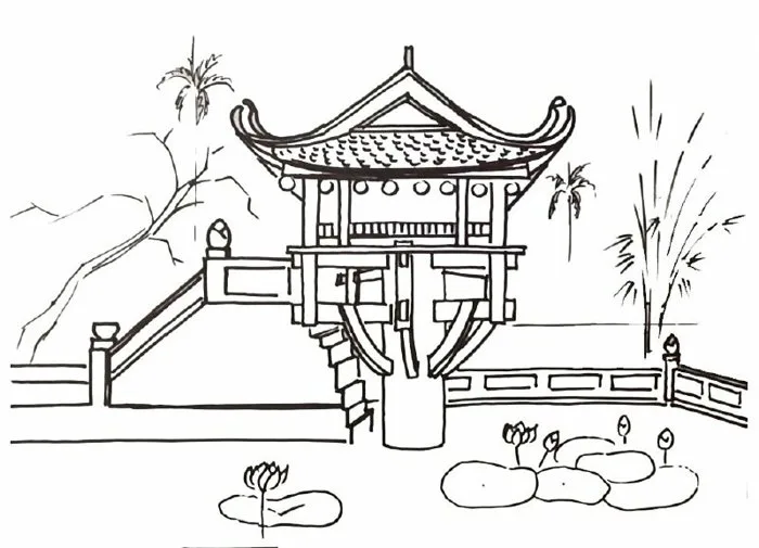 101 mẫu tranh phong cảnh chùa một cột đẹp nhất, chất lượng cao, tải miễn phí