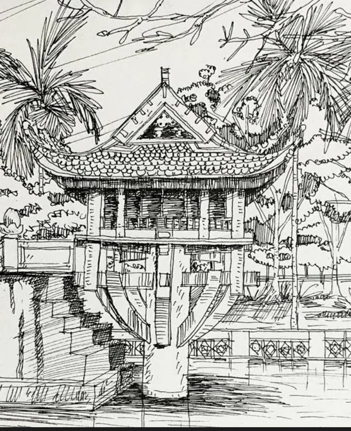 101 mẫu tranh phong cảnh chùa một cột đẹp nhất, chất lượng cao, tải miễn phí
