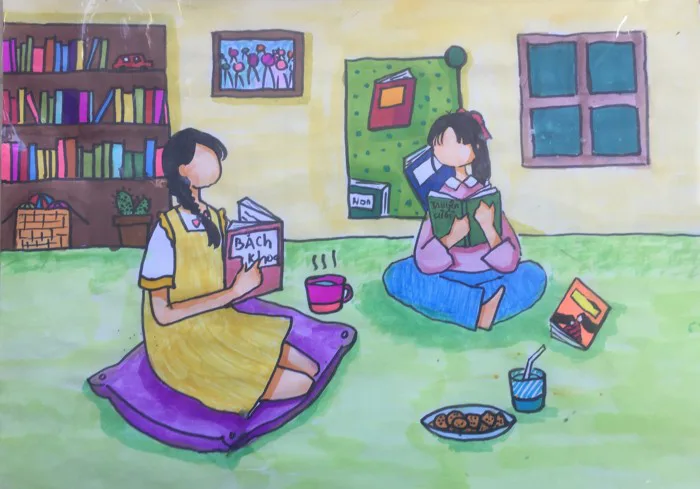 Vẽ Tranh Lan Tỏa Tình Yêu Đọc Sách, Giúp Nâng Cao Tri Thức