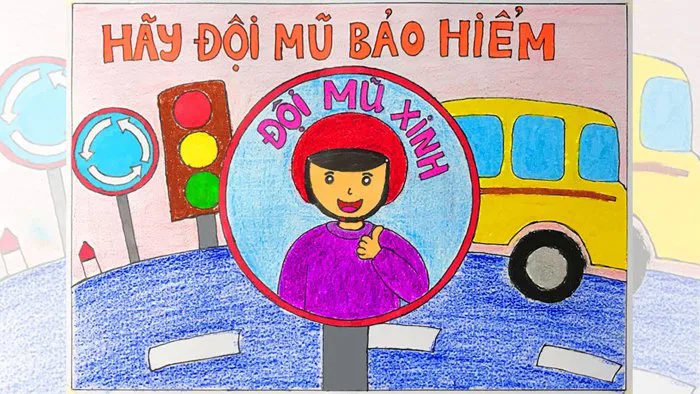 Vẽ tranh đội mũ xinh bảo vệ chúng mình | Vẽ tranh an toàn giao thông | Vẽ an toàn giao thông Vẽ tranh đội mũ xinh bảo vệ chúng mình | Vẽ tranh an toàn giao thông | Vẽ an toàn giao thông