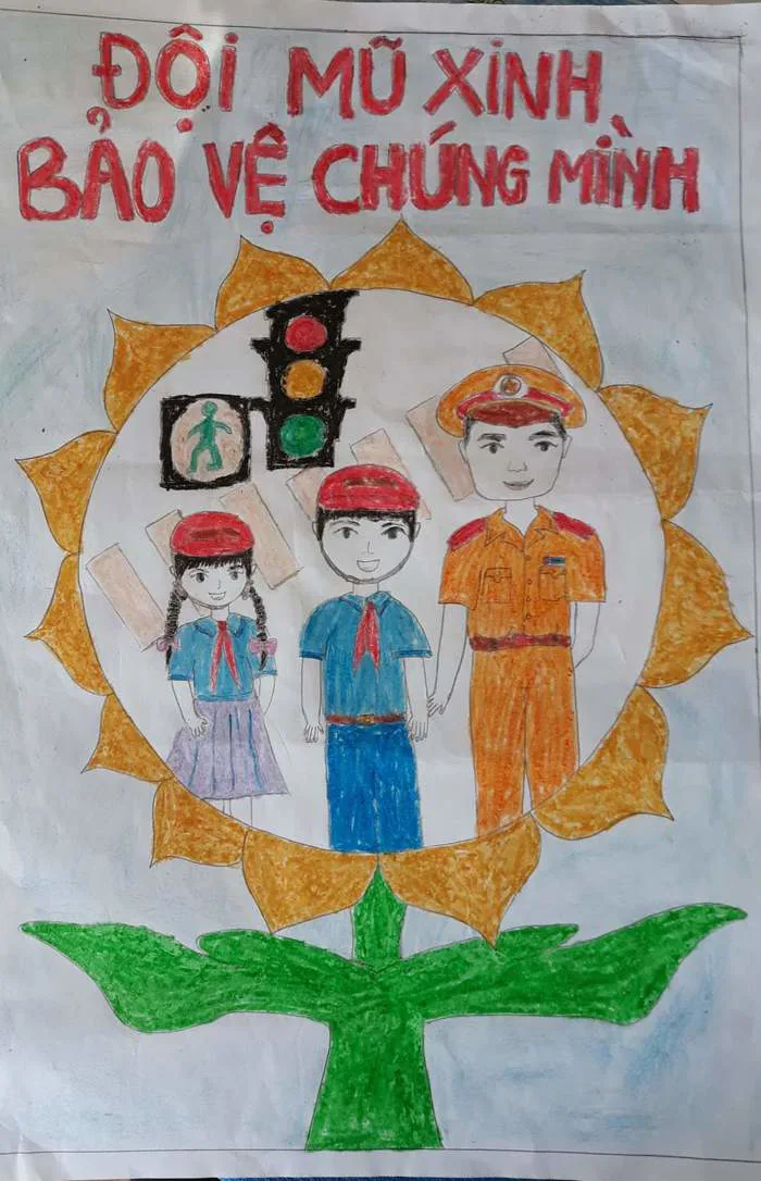 liên đội Lý Tự Trọng vẽ tranh “Đội mũ xinh – Bảo bệ chính mình - Trường Tiểu Học Lý Tự Trọng - Cư Jút liên đội Lý Tự Trọng vẽ tranh “Đội mũ xinh – Bảo bệ chính mình - Trường Tiểu Học Lý Tự Trọng - Cư Jút