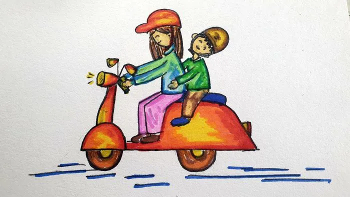 Vẽ tranh với chủ đề đội mũ xinh để bảo vệ bản thân Vẽ tranh với chủ đề đội mũ xinh để bảo vệ bản thân
