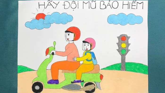 VẼ TRANH ĐỘI MŨ XINH - BẢO VỆ CHÚNG MÌNH | VẼ TRANH AN TOÀN GIAO THÔNG VẼ TRANH ĐỘI MŨ XINH - BẢO VỆ CHÚNG MÌNH | VẼ TRANH AN TOÀN GIAO THÔNG