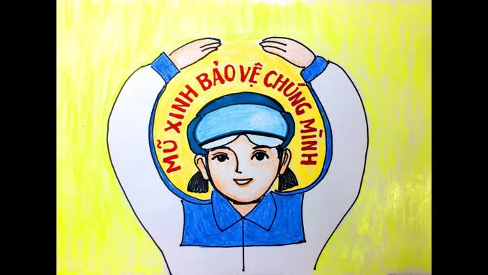 Vẽ tranh Đội Mũ Xinh Bảo Vệ Chúng Mình - Vẽ tranh cổ động Tuyên Truyền Đội Mũ Bảo Hiểm Vẽ tranh Đội Mũ Xinh Bảo Vệ Chúng Mình - Vẽ tranh cổ động Tuyên Truyền Đội Mũ Bảo Hiểm