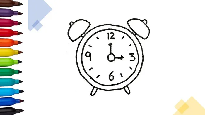 Vẽ cái đồng hồ báo thức | Draw Alarm Clock | Drawing Tutorials ...