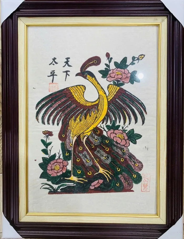 Ocop Bắc Ninh: Tranh Đông hồ Thiên hạ thái bình kích thước 62cm x 47cm