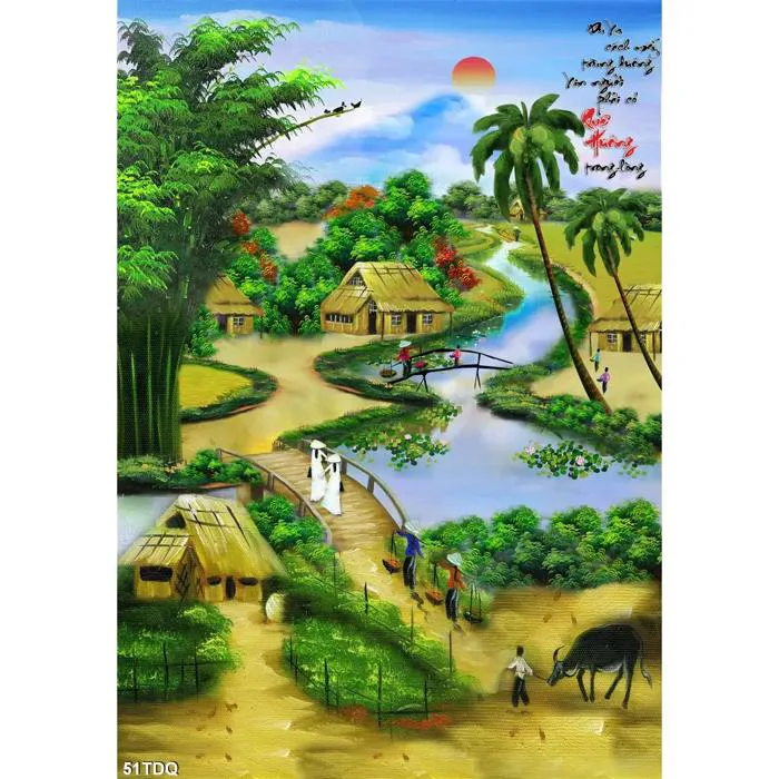 99+ Tranh Đồng Quê phong cảnh quê hương đẹp nhất 2025