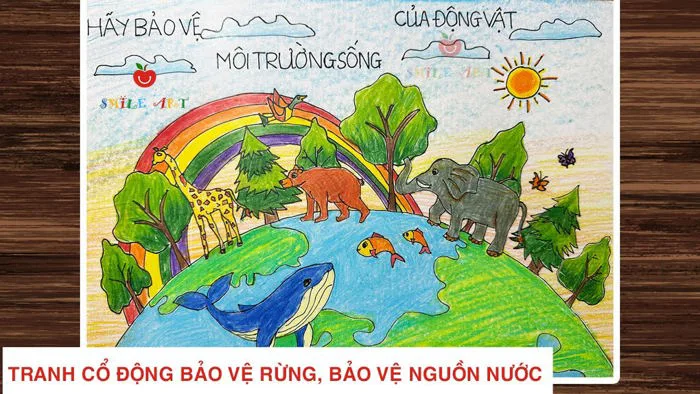VẼ TRANH BẢO VỆ RỪNG | VẼ TRANH BẢO VỆ MÔI TRƯỜNG SỐNG CỦA ĐỘNG VẬT | BẢO  VỆ MÔI TRƯỜNG| #smileart