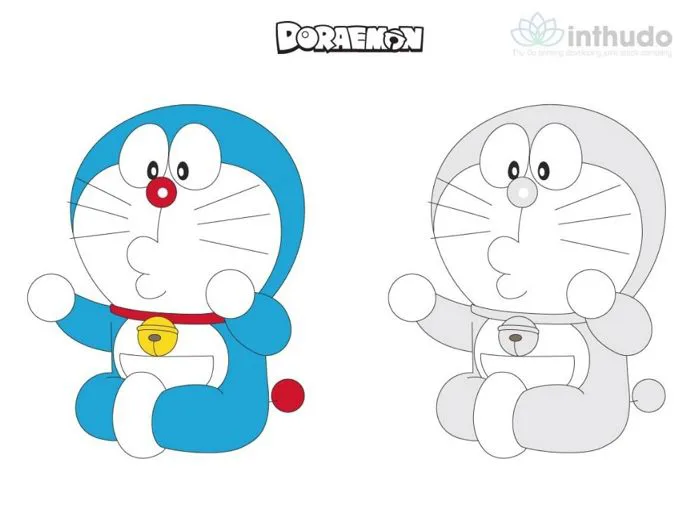 Tranh tô màu Doraemon dễ thương siêu cute cho bé yêu