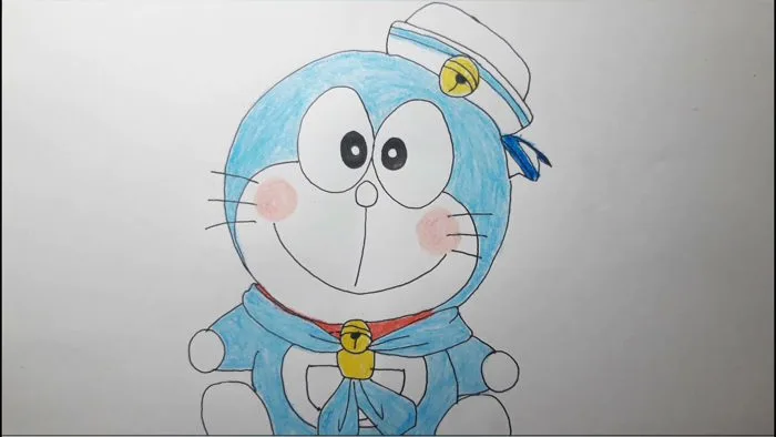 Vẽ Doraemon đội mũ thủy thủ/draw doraemon/vẽ nhân vật truyênn tranh/hoạt  hình/ Ngọc NguyễnTV