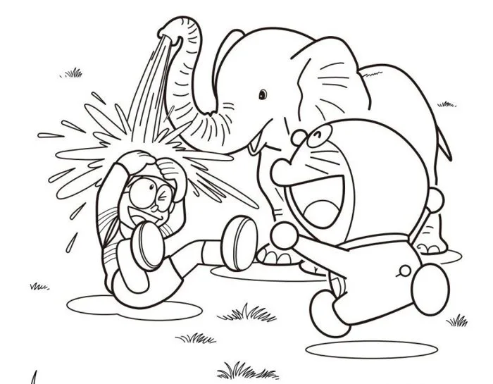 Tranh tô màu Doremon và Nobita, cách đơn giản giúp trẻ học về tình bạn và  biết yêu thương