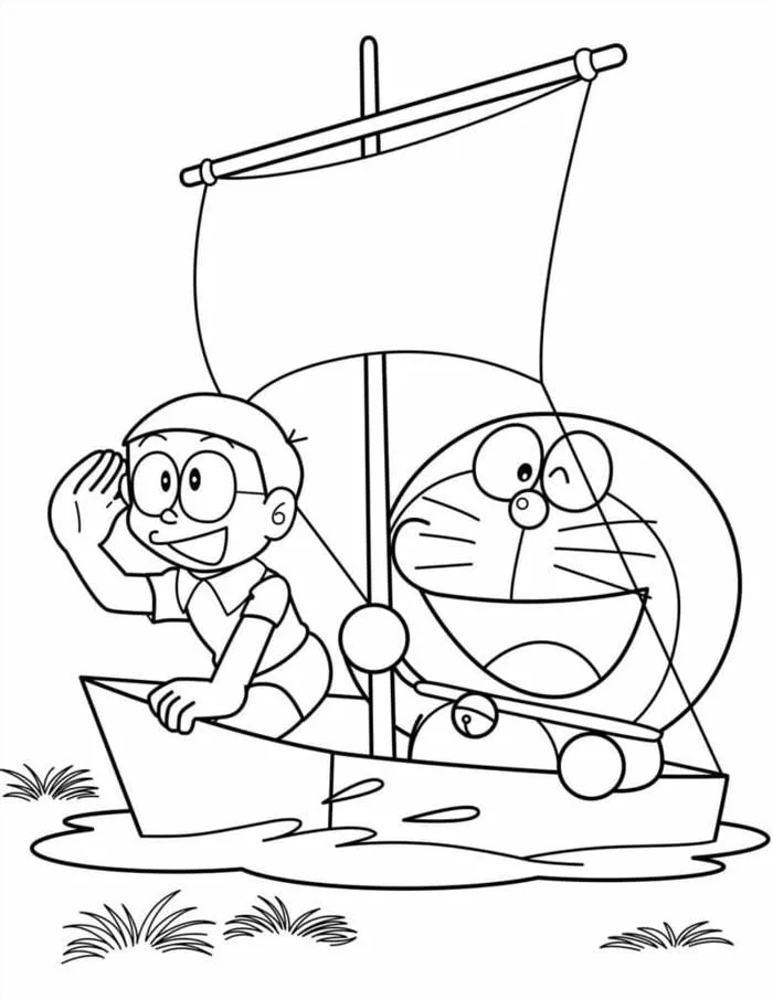 100 Tranh tô màu Doraemon và các bạn dễ thương cho bé tập tô màu