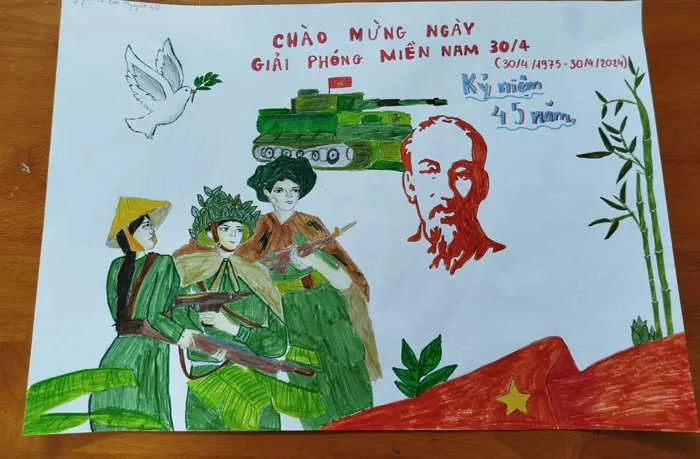 Vẽ tranh của thiếu niên, nhi đồng về Chiến thắng Điện Biên Phủ và hình ảnh  Điện Biên Phủ hôm nay