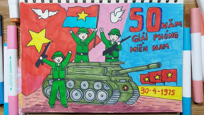giải phóng miền nam ,thống nhất đất nước #drawing #vetranh #draw