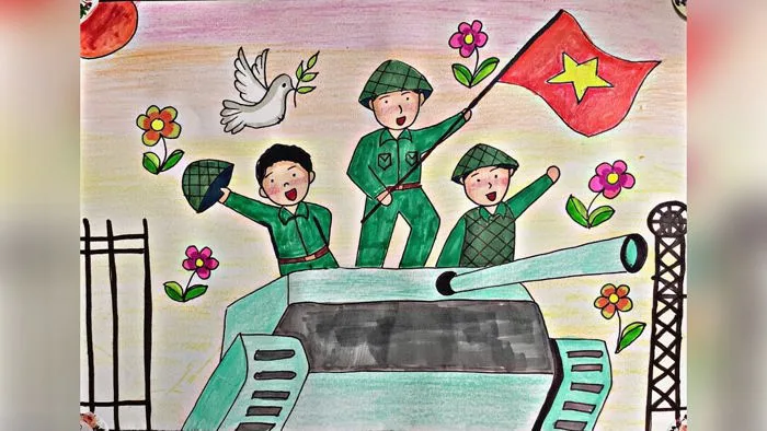 Vẽ tranh Mừng giải phóng miền Nam thống nhất đất nước | Vẽ tranh 30/4 | Vẽ  giải phóng miền Nam