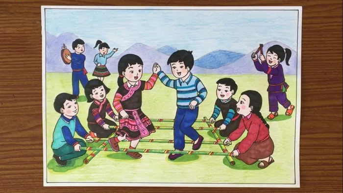 Những bức tranh vẽ Giỗ Tổ Hùng Vương ý nghĩa