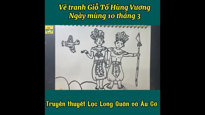 Painting a picture commemorating the Hung Kings' Commemoration Day on March  10th using acrylic ma... - YouTube