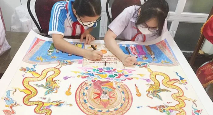 Tham khảo một số tranh vẽ Giỗ Tổ Hùng Vương​