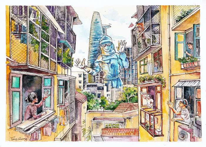 Vẽ tranh 'Sài Gòn giãn cách' gây quỹ cho người nghèo - Báo VnExpress Đời  sống