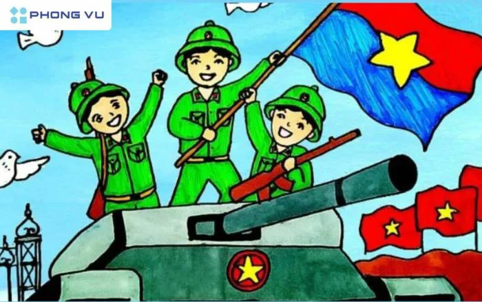 Gợi ý những mẫu vẽ tranh 30/4 cho bé đẹp và ý nghĩa nhất
