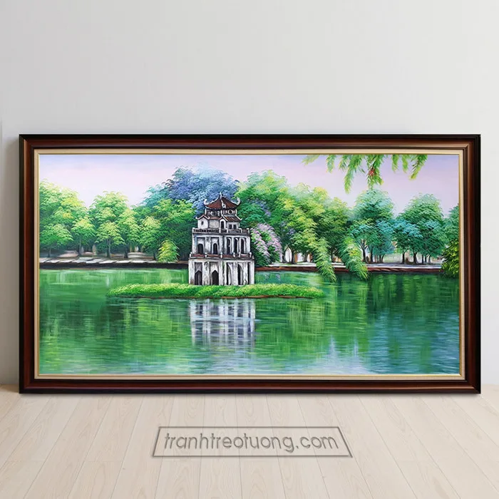 Mẫu tranh vẽ Hồ Gươm Tháp Rùa Hà Nội đẹp TPC556