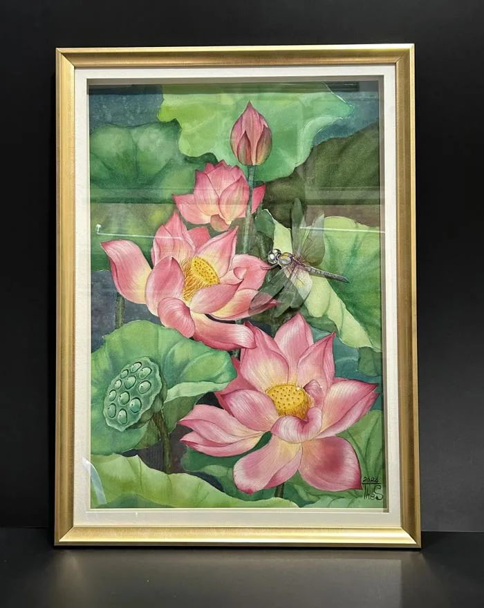 Tranh Vẽ Hoa Sen 5D Màu Nước | SOULART.VN