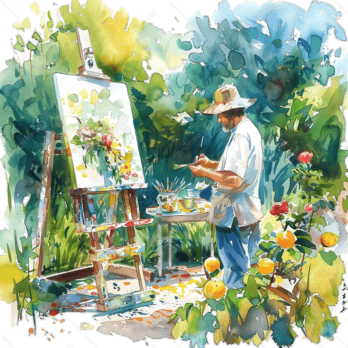 Hình ảnh Một Họa Sĩ đang Vẽ Tranh Trong Vườn PNG , Họa Sĩ, Tính Cách, Hoạt  động PNG trong suốt và Vector để tải xuống miễn phí