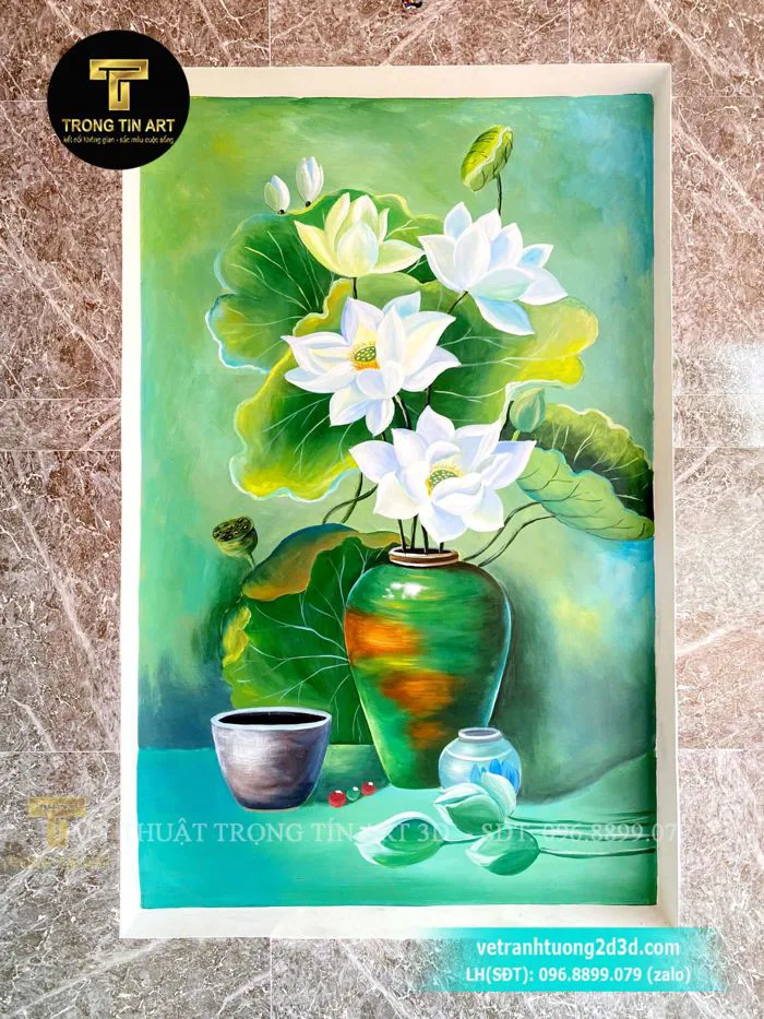 Vẽ Tranh Tường Nhà Ở - Vẽ Tranh Tường Hoa Sen