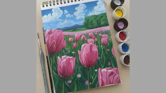 5 cách vẽ hoa tulip đơn giản đẹp, 30+ tranh mẫu ấn tượng nhất