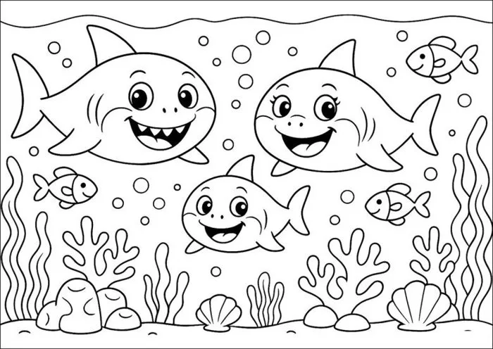 Tranh tô màu Baby Shark: Hoạt động nhỏ nhưng mang đến lợi ích lớn cho trẻ  mầm non