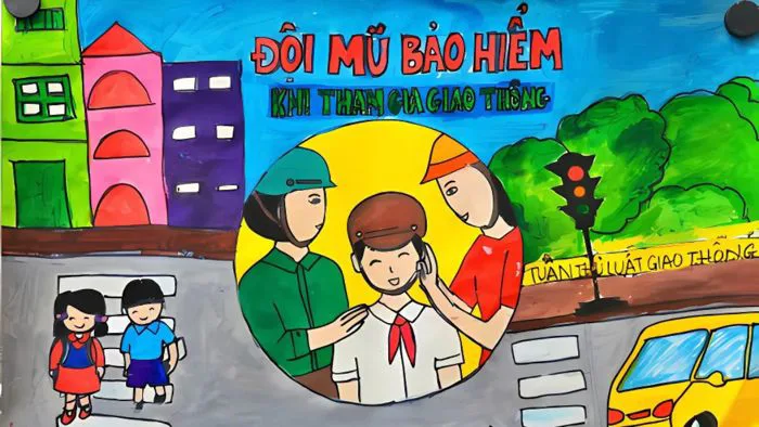 Cách vẽ tranh chủ đề an toàn giao thông - Gợi ý 50+ tranh mẫu đẹp