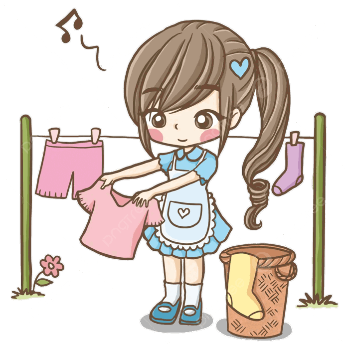 Hình ảnh Cô Gái Phơi Quần áo Hoạt Hình Vẽ Nguệch Ngoạc Dễ Thương Anime Tô  Màu Minh Họa Dễ Thương Vẽ Clipart Nhân Vật Chibi Manga Truyện Tranh Vector  PNG ,