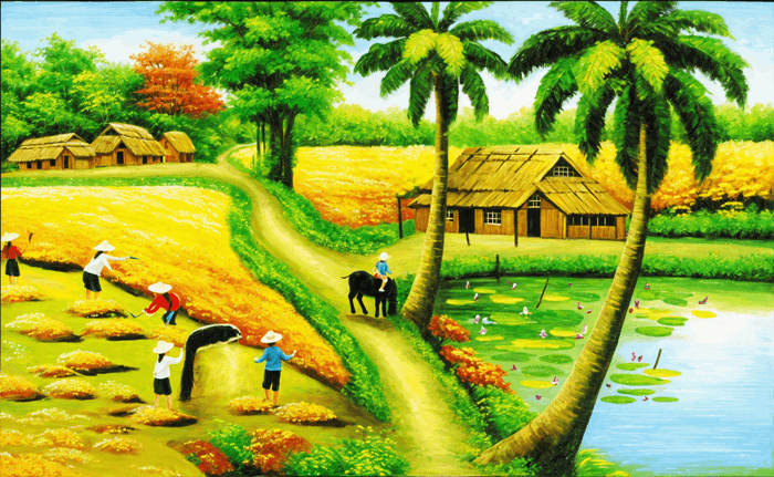 TRANH LÀNG QUÊ - PN717 - Tranh Phương Nguyên