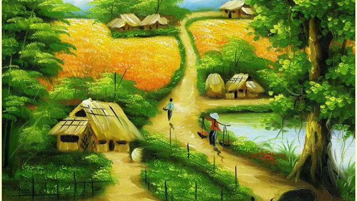 Hướng dẫn vẽ tranh phong cảnh quê hương đơn giản mà đẹp! - Việt Architect  Group - Kiến Trúc Sư Việt Nam