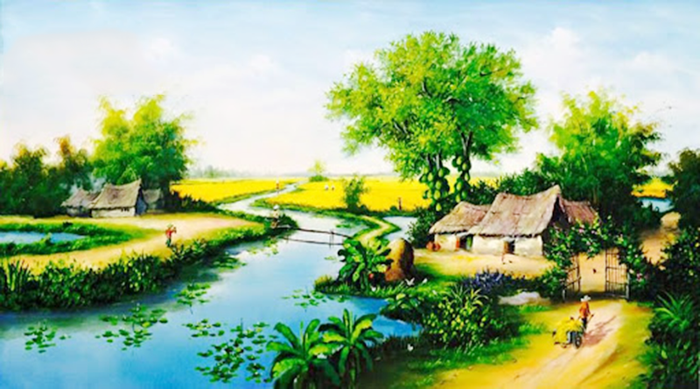 Những bức tranh phong cảnh làng quê đơn giản mà đẹp nhất