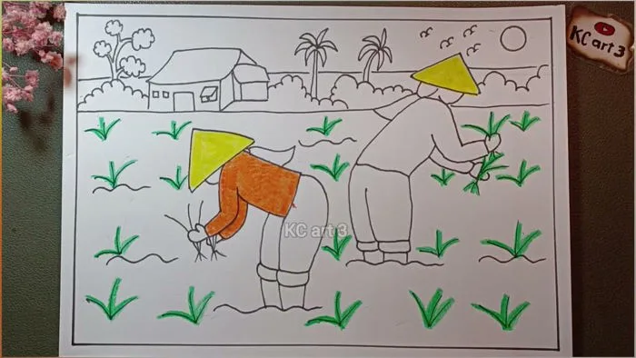 Vẻ đẹp của người lao động trong sáng tạo mĩ thuật | vẽ người lao động trồng  lúa | mĩ thuật lớp 8
