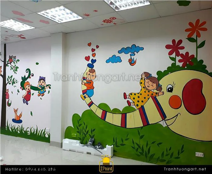 Vẽ tranh tường mầm non, phòng bé yêu cực đẹp