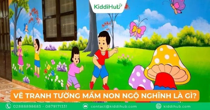 10 mẫu vẽ tranh tường mầm non ngộ nghĩnh, độc đáo nhất 2025