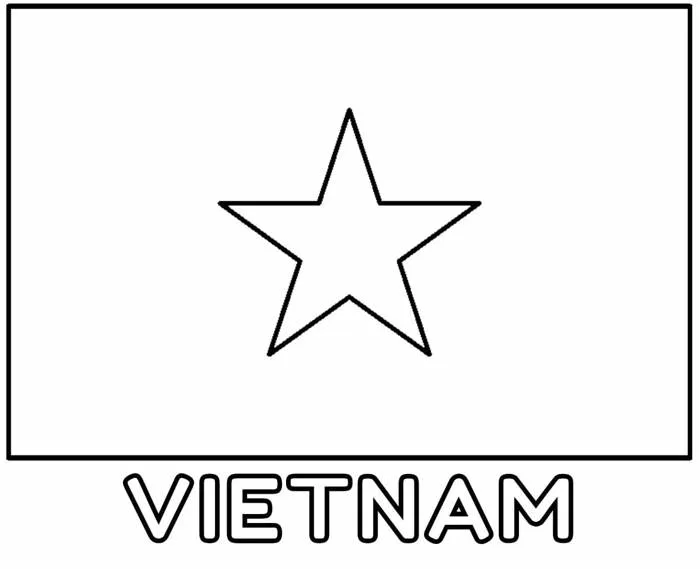 Tranh tô màu lá cờ Việt Nam, cách vẽ lá cờ Việt Nam đơn giản