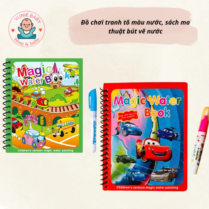 Đồ chơi tranh tô màu nước, sách ma thuật bút vẽ nước, sách tập tô thần kì  sử dụng nhiều lần