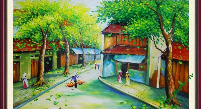 Những bức vẽ tranh phong cảnh phố cổ đẹp - Amia Hà Nội Những bức vẽ tranh phong cảnh phố cổ đẹp - Amia Hà Nội