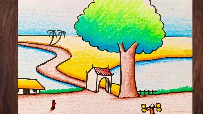 Vẽ Phong Cảnh Mùa Hè Trên Quê Hương | how to draw summer scenery #vetranh