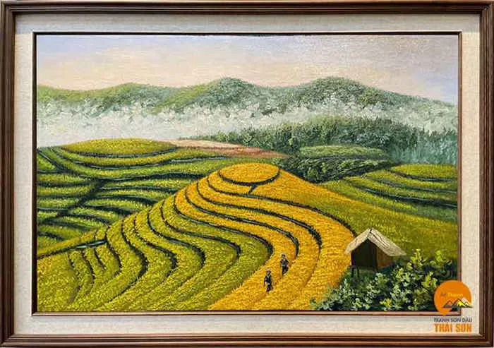Tranh Phong Cảnh Tây Bắc Mùa Bội Thu – Dịch vụ vẽ tranh Cảnh Tây Bắc