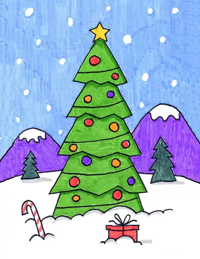 Hướng dẫn cách vẽ tranh Noel đơn giản tại nhà cho trẻ
