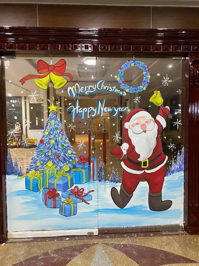 Dịch vụ vẽ tranh noel trang trí không gian đẹp hiện đại