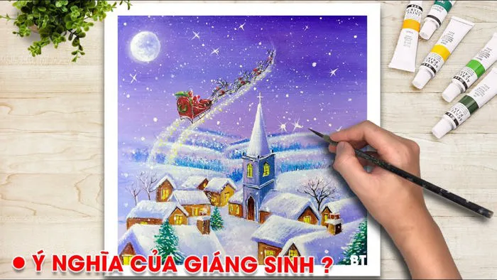 Vẽ Tranh Phong Cảnh Noel Bằng Màu Acrylic - Ý Nghĩa Của Giáng Sinh ? | BT  Art Drawing