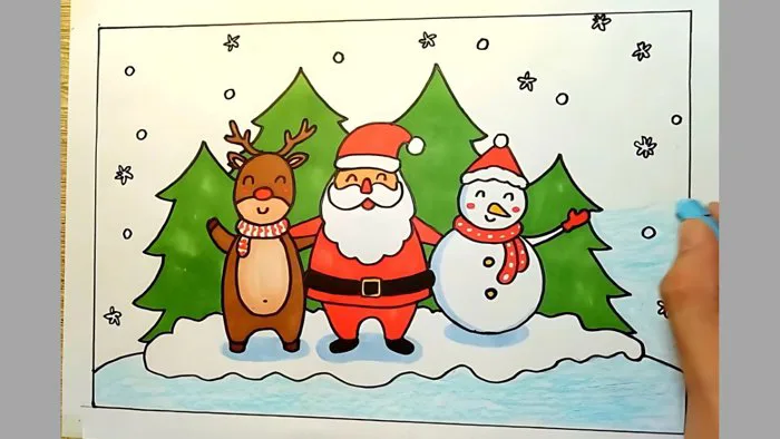 Hướng dẫn 4 cách vẽ tranh Noel đơn giản, đẹp nhất