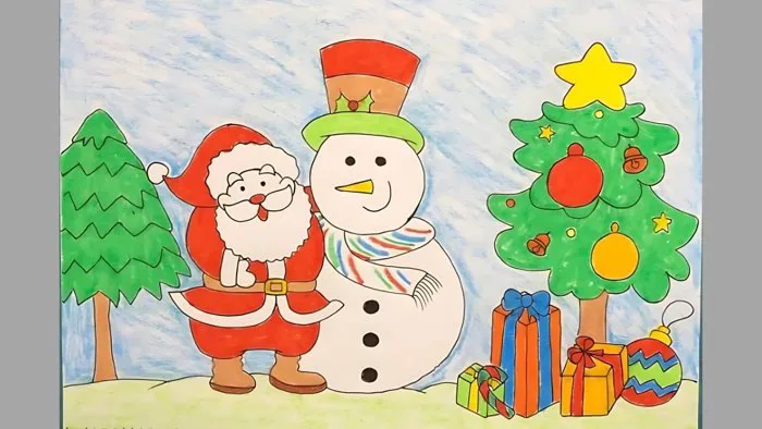 Hướng dẫn 4 cách vẽ tranh Noel đơn giản, đẹp nhất