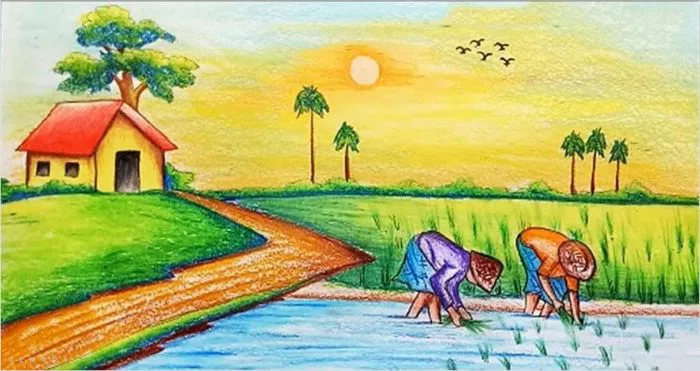 Vẽ Tranh Phong Cảnh Lớp 7 Ideas | tranh phong cảnh, bức tranh phong cảnh,  tranh