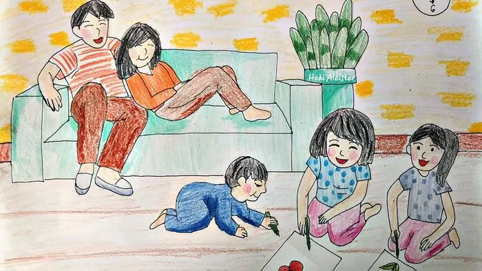 Bức tranh về hạnh phúc gia đình nhìn từ trái tim